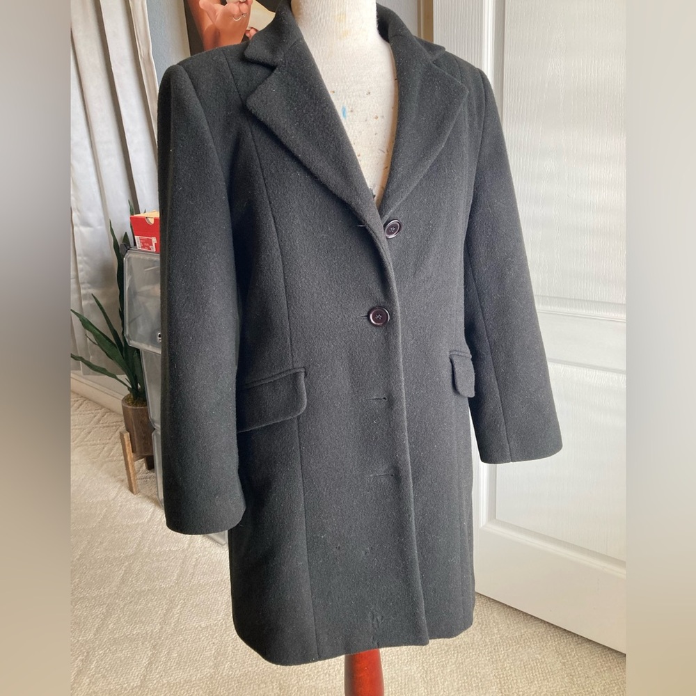 Larry Levine Black pea coat size 4.